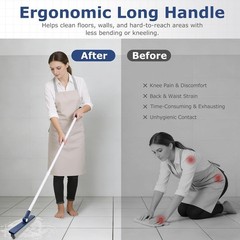 Grout Brush with Long Handle, Grout Cleaner Brush for Tile Floors, Stiff Bris…