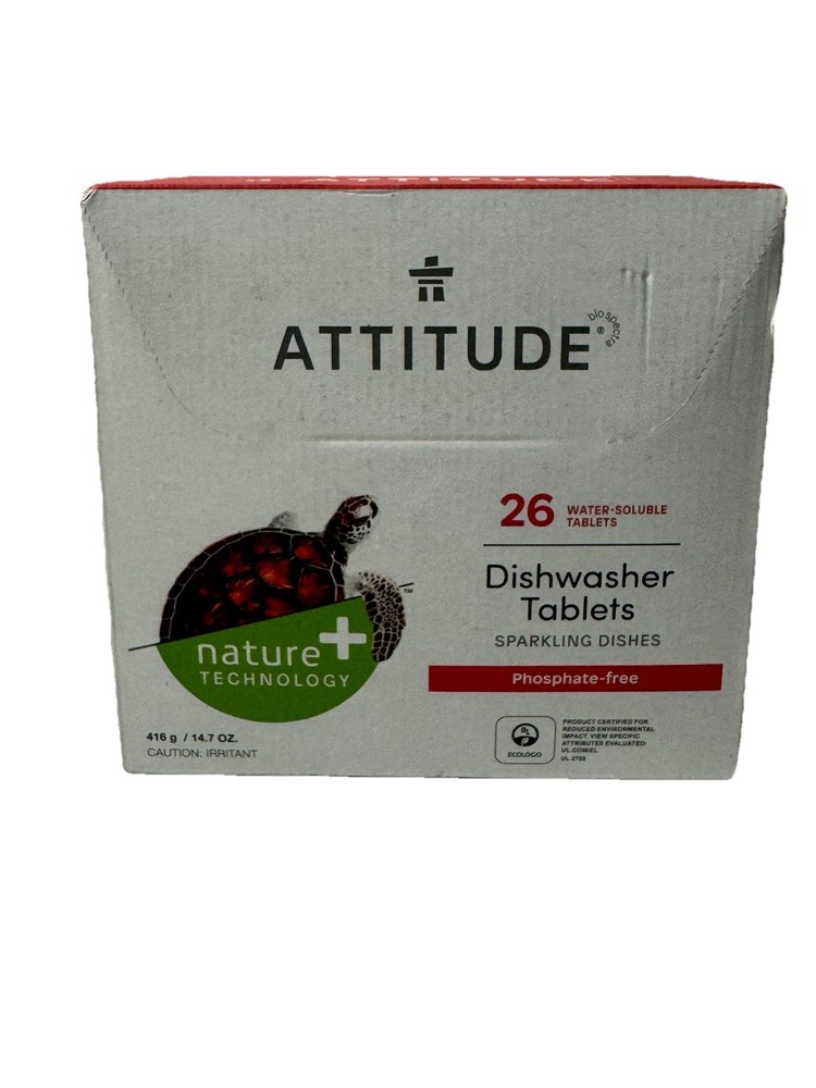 Attitude Dishwasher Tablets – 26 Water -Soluble Tablets Phosphate-free Unscented