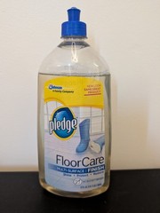 PLEDGE Floor Care Multi Surface Finish 27 oz Shine Protect Restore Open Bottle