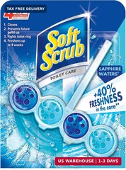 Soft Scrub 4-in-1 Rim Hanger Toilet Bowl Cleaner, Sapphire Waters, 6 Count
