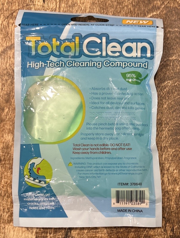 Total Clean High Tech Cleaning Compound Gel Reusable All Purpose Cleaner NEW