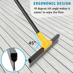 Squeegee Broom for Floor, 18” Heavy Duty Rubber Wiper with 60” Long Handle