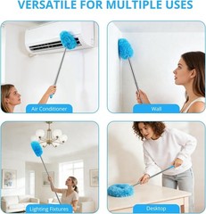 Microfiber Ceiling Fan Duster-Cobweb Cleaner Brush Kit Telescopic Extension Pole