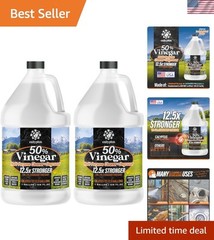 50% Pure Concentrated Vinegar – 12.5X Power for Effective Cleaning | 2 Gallons