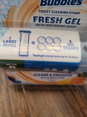 Scrubbing Bubbles Fresh Gel Dispenser with 6 Stamps – 1.34oz New