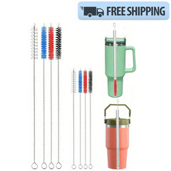 8/4PCS Nylon Straw Brush Cleaner Bottle Tube Pipe Small Long Cleaning Brushes