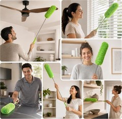 Lightweight 55-Inch Microfiber Duster with Washable Head – Eco-Friendly Cleaner