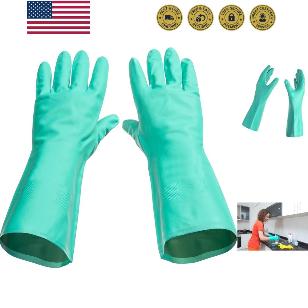 Best Nitrile Rubber Cleaning, Household, Dishwashing Gloves, Latex Free, Viny…