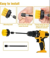 8 Pcs Drill Brush Attachment Set, Power Cleaning Scrub Brush Kit with Extend Lon