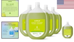 Eco-Friendly Dish Soap Refill Pack of 4, Plant-Based Gel, Powerful Grease Cutter