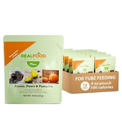 Real Food Blends Prunes, Pears & Pumpkin Feeding Tube Snack 12 Pack 4 Oz Pouches