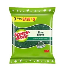 Scotch-Brite Silver Sparks Scrub Pad (Pack of 6) 2.75×4
