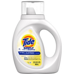 3x Tide Simply Liquid Free & Sensitive Unscented Laundry Detergent Soap Lot 32oz