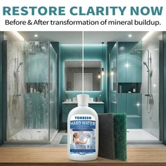 TONBEEN Hard Water Stain Remover Paste with 800 & 1200 Grit Pads, 500ml