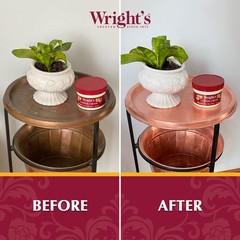 Wright’s Copper and Brass Cream Cleaner – With Polishing Cloth – Gently Cleans a