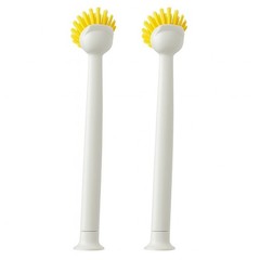 2-Pack Long Handle Dish Brush w/ Scraper & Suction Base – Kitchen Scrub Brush