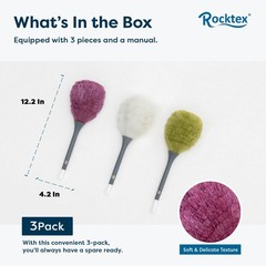 3 Pack Microfiber Delicate Duster & Detail Brush Dual Ended Duster With Microfib