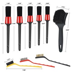 pulwury 9pcs Detailing Brush Set,Interior Cleaning Brush,Steel Wire & Tire Br…