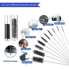 12 Pcs Tube Pipe Cleaners Brush Set | Flexible Drain Brush,Long Straw Brush