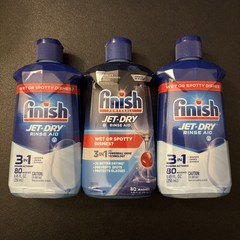 3x Finish Powerball Jet-Dry Dishwasher Rinse Aid, 8.45 fl oz Each New