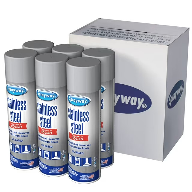 Sprayway Stainless Steel Cleaner and Polisher (15 oz, 6 pk.), SEALED