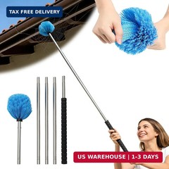 Cobweb Duster Brush with Extension Pole,Lightweight 5ft Long Spider Web Cobwebs