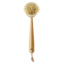 Dish Brush With Handle Natural Bamboo Dish Scrubber Brush Kitchen Dishwashing Br