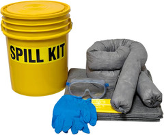 Original Bucket Spill Kit – Universal Absorbents & 5-Gallon Yellow Bucket – Spil