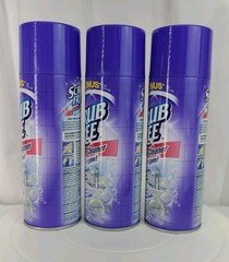 Scrub Free BATHROOM CLEANER W Super Oxygen Cleans/Deodorizes Blue Velvet 3 Cans