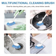 SetSail Dish Brush with Handle 2 Pack Stiff Bristles Dish Scrubber with Built in