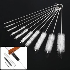 US Nylon Straw Brush Cleaner Bottle Tube Pipe Small Long Cleaning 10Pcs Set