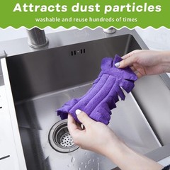 12 Pcs Duster Refill Reusable Fleece Duster Refills Feather Flat Dusters Mult…