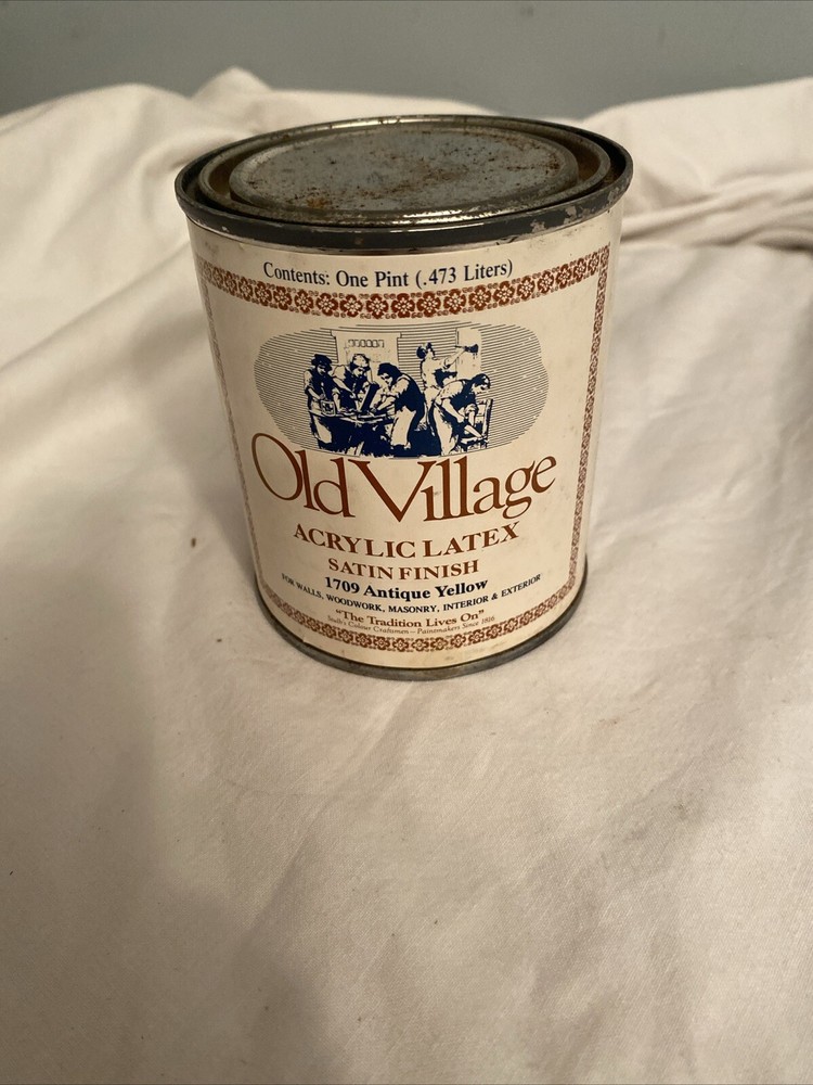 Olde Village Acrylic Latex Paints Satin Finish 1709 Antique Yellow Pint