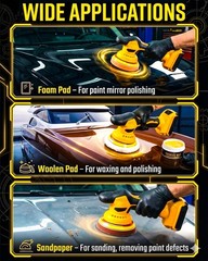Cordless Buffer Polisher Compatible with Dewalt 20V Battery, 6 Inch Orbital C…