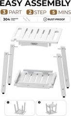 Shower Bench Seat, Non-Slip Shower Benches for Inside Shower to Sit on, HDPE W