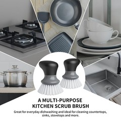 MR.SIGA Dish Scrub Brush, Palm Brush Dish Scrubber with Ergonomic Grip, Kitch…