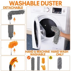 Dusters for Cleaning, 30-100 Inch Long Handle with 4 Duster Types