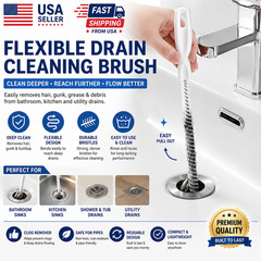 Drain Cleaning Brush Flexible Hair Clog Remover Bathroom Sink Pipe Cleaner