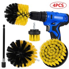 4PC Drill Brush Set Power Scrubber Drill Attachments Carpet Tile Grout Cleaning