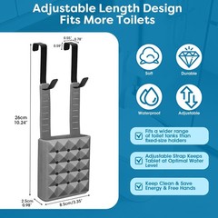 2Pcs Adjustable Toilet Tank Tablet Holder-Hanging Silicone Basket Carrier wit…