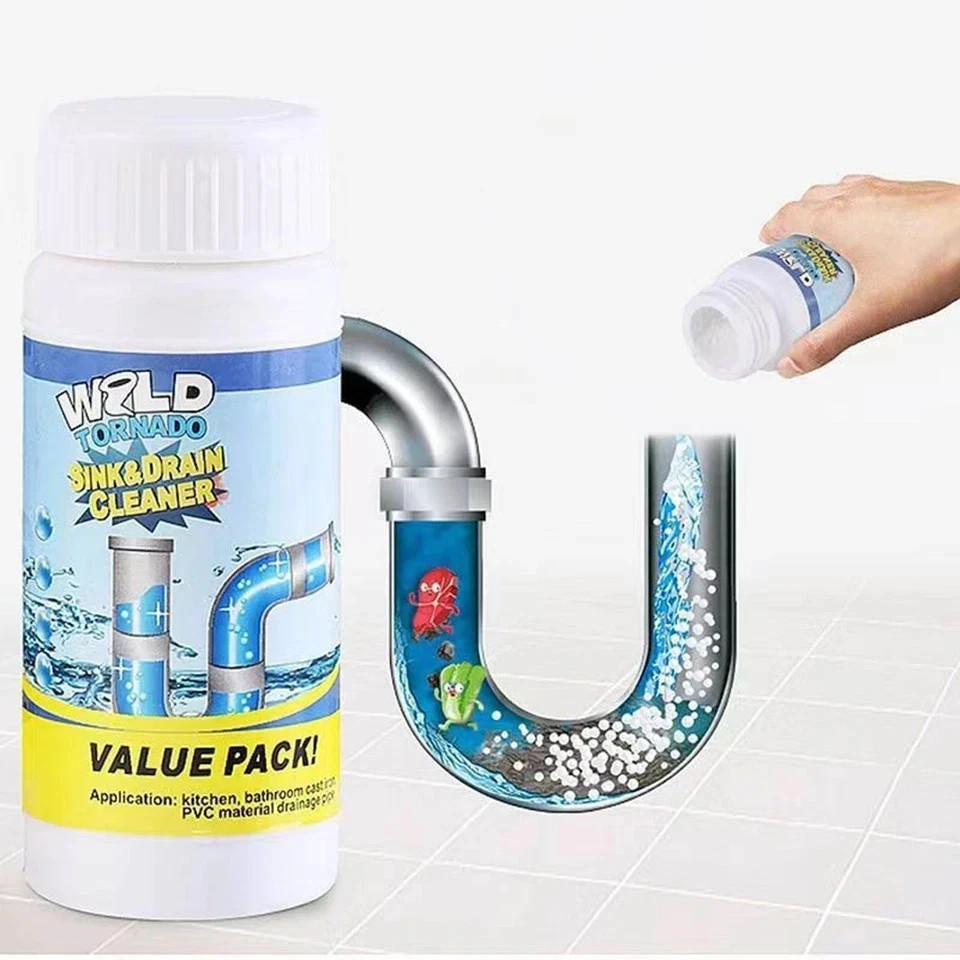 3x Fast Drain Remover Hot Sink Pipe Dredge Quick Foaming Cleaner 3.9 oz/ 110 g