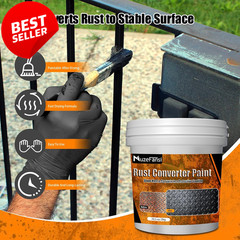 2-in-1 Rust Converter Metal Primer 70.5oz Black Auto Marine Heat Resistant – US