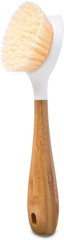 Bamboo Handle Dish Brush Tough Bristles Sustainable Kitchen Scrubber White(70