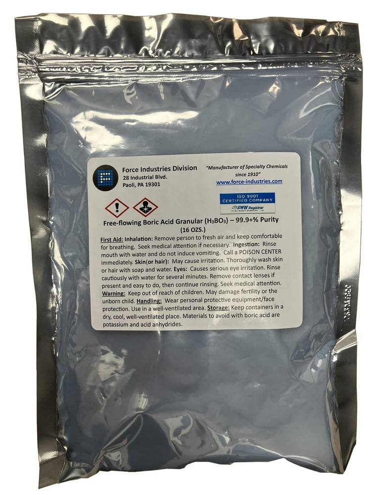 Free-Flowing Boric Acid Granular 8 oz