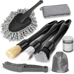 Car Interior Detailing Kit 8 Pieces with Cleaning Gel Microfiber Towel Air Vent