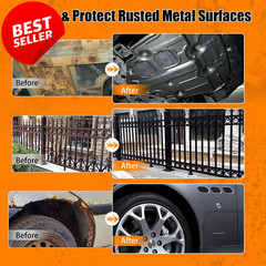 2-in-1 Rust Converter Metal Primer 70.5oz Black Auto Marine Heat Resistant – US