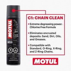 Motul C1 Chain Cleaner and C2 Motorcycle Chain Lube Kit with Brush, Gloves, a…