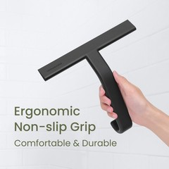 JustHang Shower Squeegee for Glass Doors, AllOnePiece AwardWinning Silicone S…