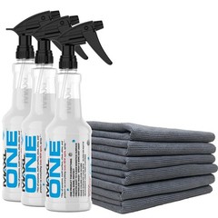 3 Pack 20oz Car Waterless Wash Detailer Bulk Value Kit Paint Shine 6 Cloths 60oz