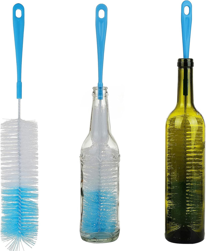 3-Pack 16″ Long Bottle Cleaning Brushes Narrow Neck Beer Wine Thermos (64 chars)